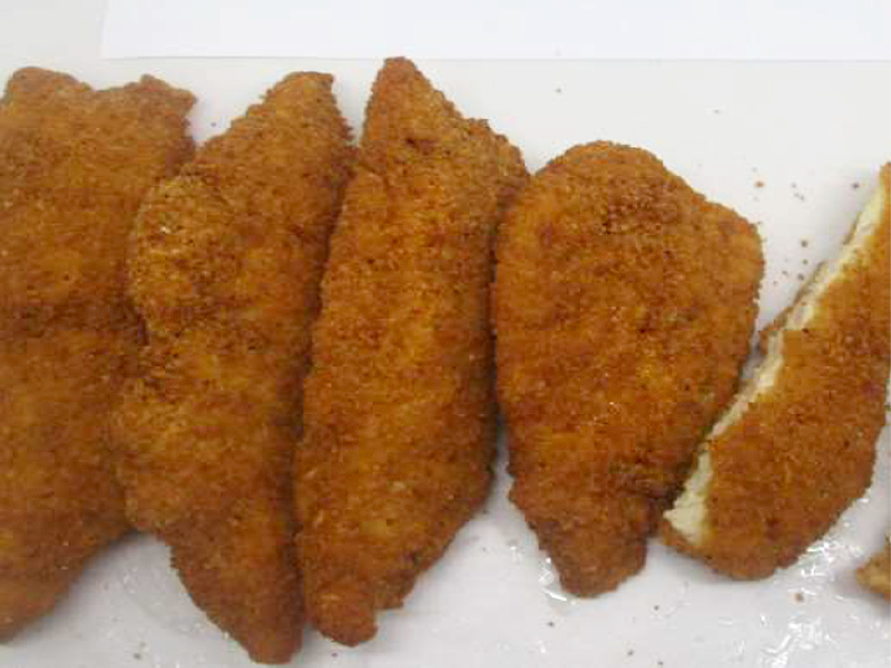 Fieldale Farms 2 oz. Chicken Tender Fritters RTC Crumb Breading